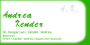 andrea kender business card